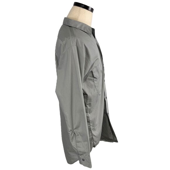 Vintage 60s Sears Permanent Press Gray Work Shirt M Long Sleeves Button-Down - Picture 4 of 9